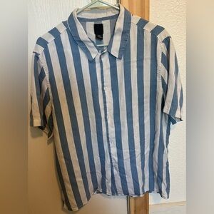 H&M Blue and White Striped Dress Shirt